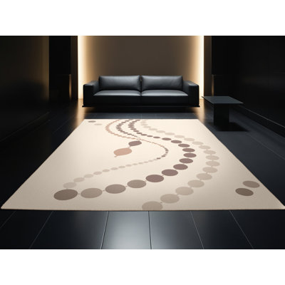 Tapis beige lavable à la machine Melton