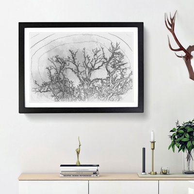 Bird in a Winter Tree in Abstract - Picture Frame Graphic Art Print
