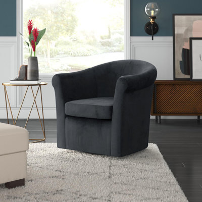 Anstett 30.5" Wide Polyester Swivel Barrel Chair