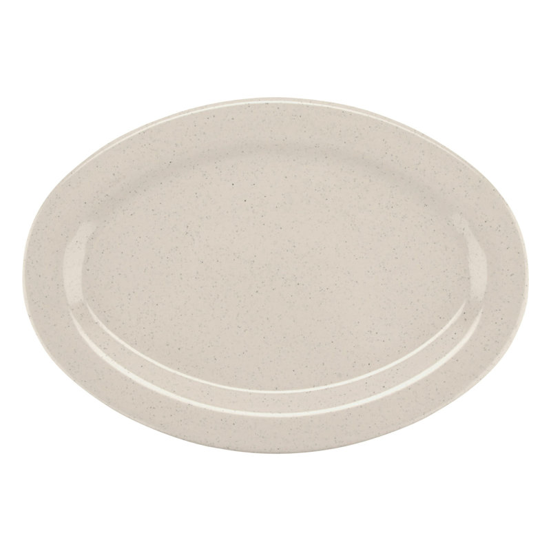 GET Plateau de service ovale en mélamine OP-610-MIX, H 1 po x L 9,75 po x l 7,25 po, Ivoire