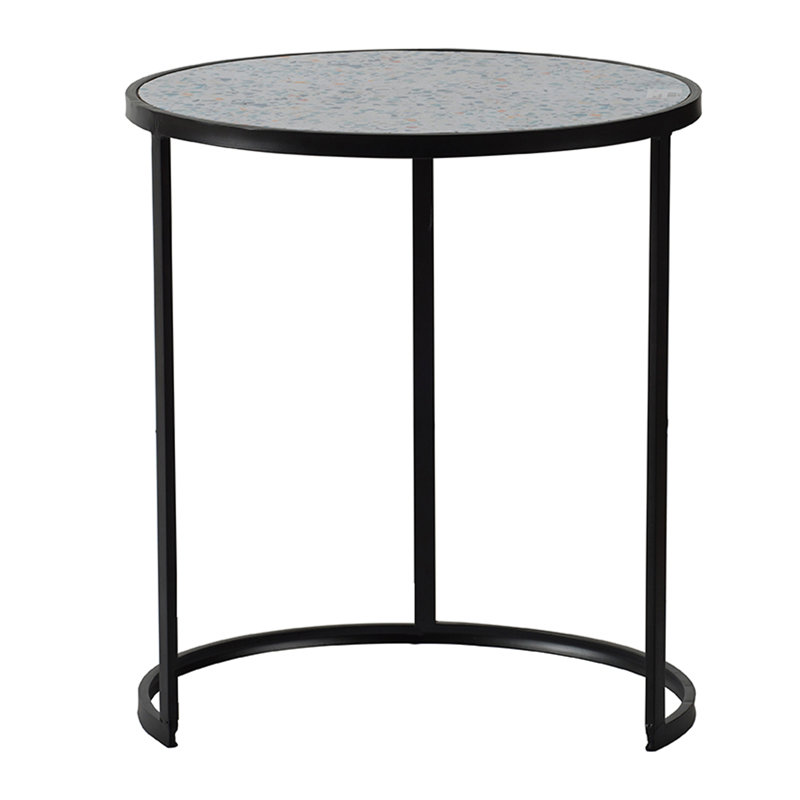 Set Of 2 Round End Table, Stacking Side Tables With Sturdy Metal Frame For Small Space,Living Room, Office