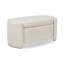 Banc de rangement ovale rembourré 43 po, blanc ivoire Boucle