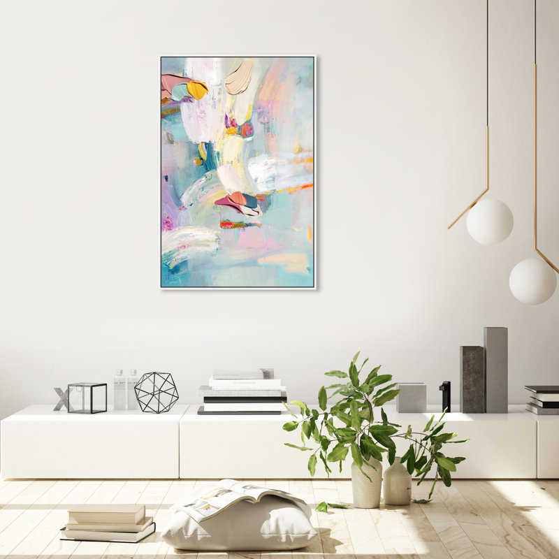 Sunny Chicago - peinture sur toile, Toile blanche encadrée, H 36 po x l 24 po