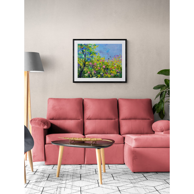 Pink Flowers Print by Pol Ledent, 24" H x 32" W, Wrapped Canvas