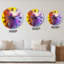 Horloge murale moderne mauve, orange et rose liquide I-219115489