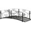 Pont en arche en métal pour l'allée de jardin - noir, avec motif charmant et caractéristiques robustes