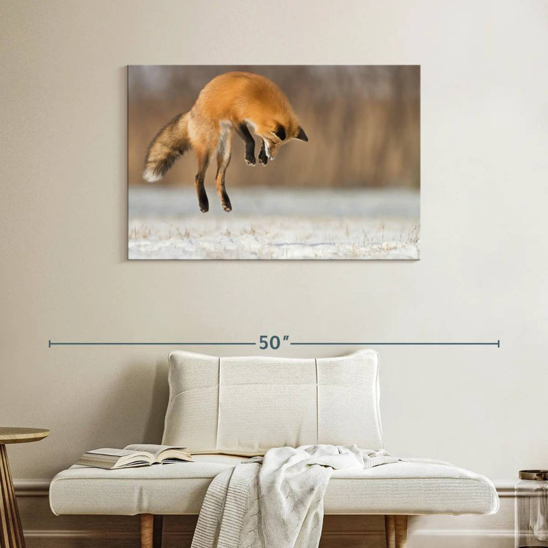 Jumping Red Fox, 26" H x 39" W