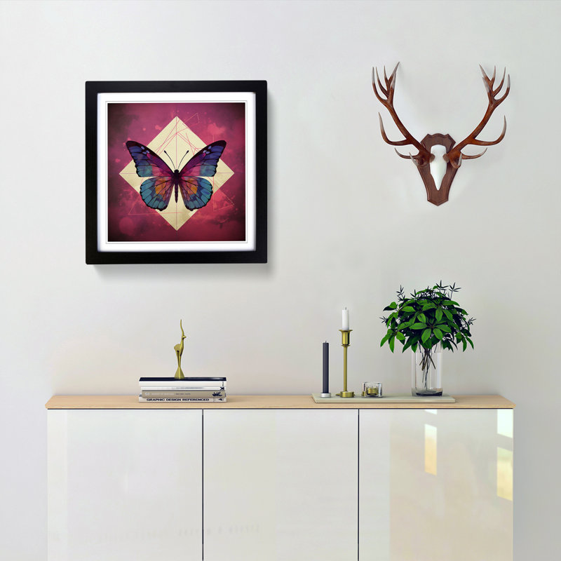 Single Picture Frame Print on Wood, Black