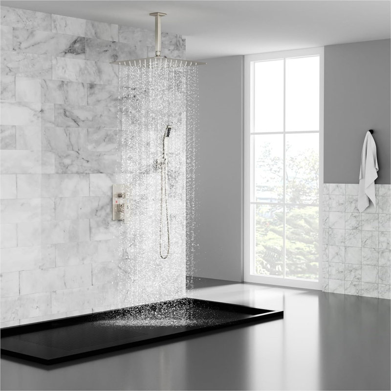 Système de douche complet avec valve brute, Chrome poli