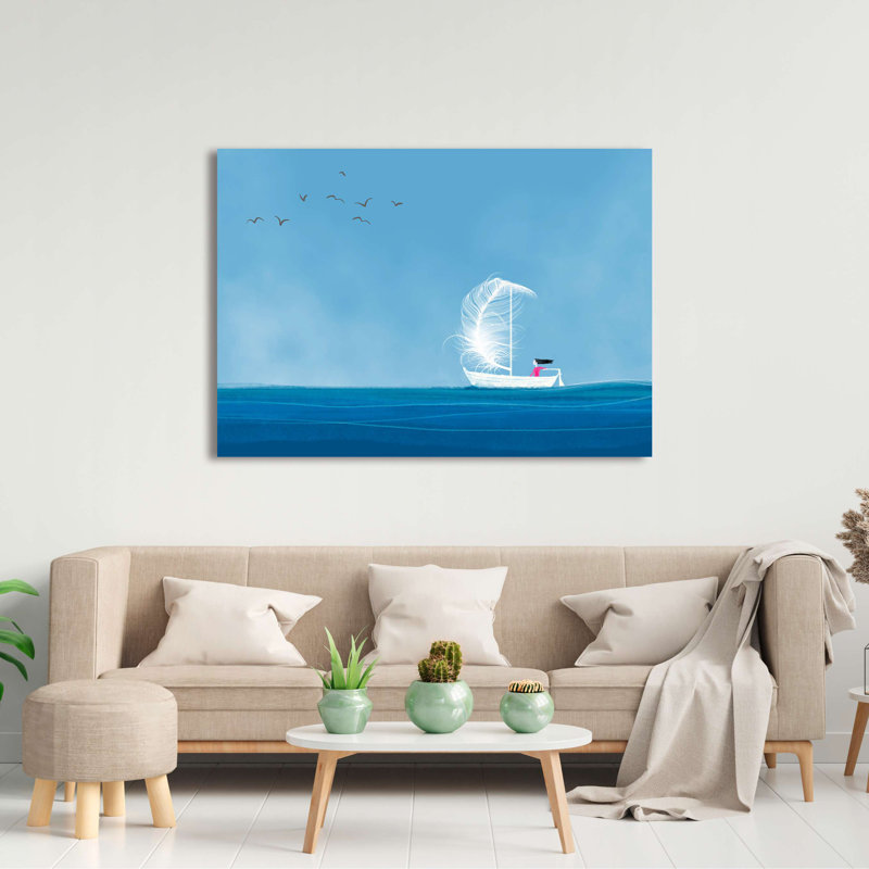 Wrapped Canvas Print: Sailing the Quiet Sea by Stef Lamanche, 70cm H x 100cm W