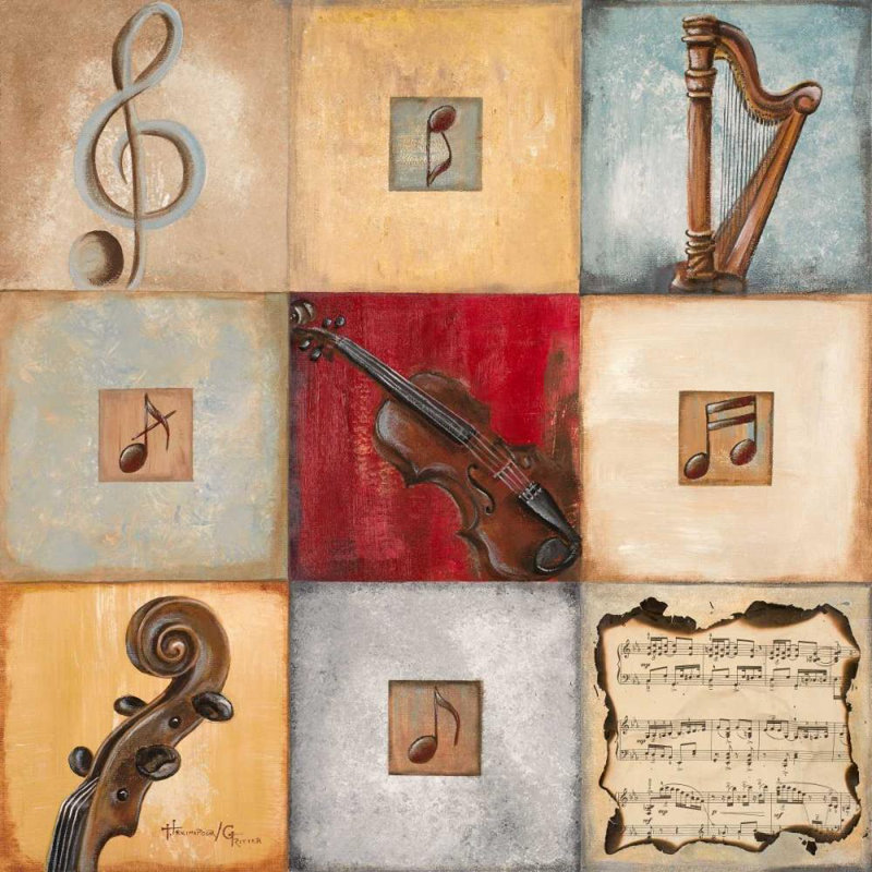 Lark Manor ™, Hakimipour, art sur toile tendue de la galerie Ritter: Feel the Music I, H 36 po x l 36 po
