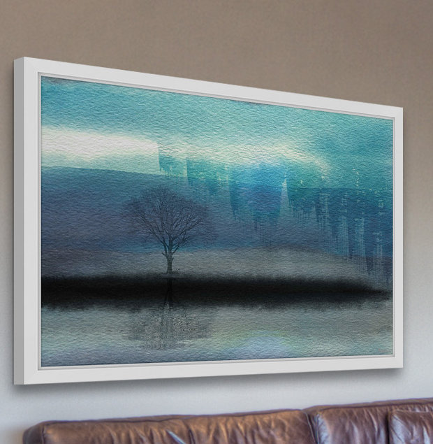 «Mystic Teal» par Parvez Taj, reproduction d'art sur papier, H 16 po x l 24 po x P 1,5 po