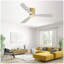 Ventilateur de plafond à profil bas 52 pouces DC 3 sculpté ventilateur de bois lame silencieuse télécommande du moteur sans lumière-579959186-579959144