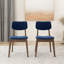 Ensemble de 2 chaises d'appoint en velours bleu Carlos