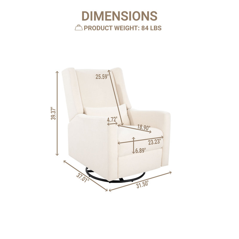 Fauteuil inclinable, pivotant, inclinable et luxueux avec fauteuil lombaire Cutlor, Lin crème