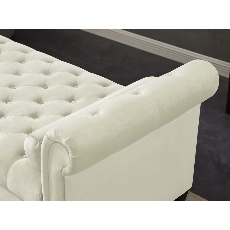 Tabouret de canapé surdimensionné luxueux avec revêtement moelleux pour un confort ultime, Ivoire ivoire