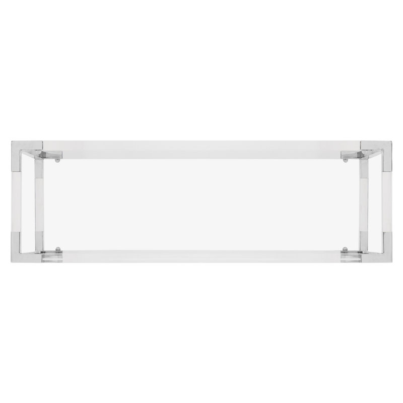 47'' W Glass Console Table, Silver
