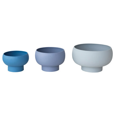 3-Piece Round Metal Footed Planters