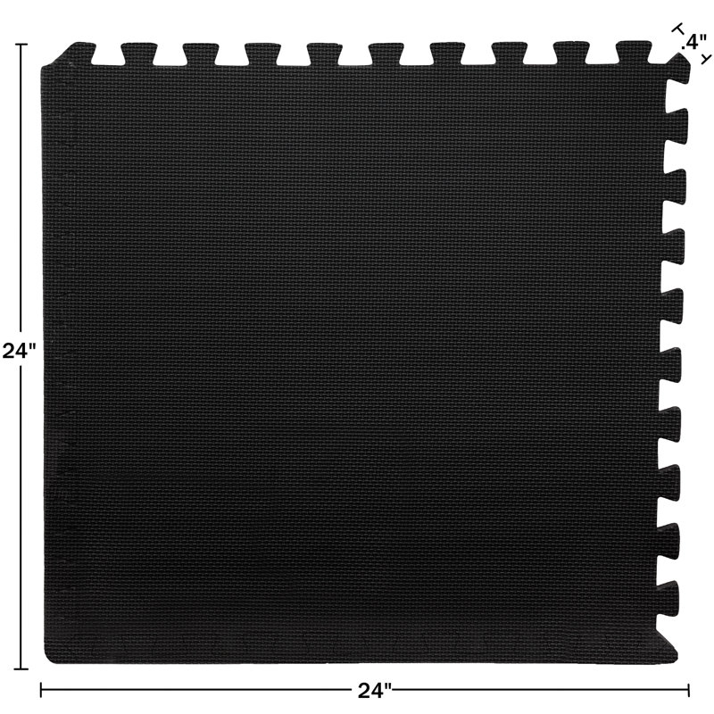 Stalwart 6-Pack EVA Foam Mat Tiles - Interlocking Padding for Garage, Playroom, or Gym Flooring - Workout Mat or Baby Playmat