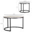 Ensemble de 2 tables gigognes grises. Table basse avec pattes en métal pour le salon. Tables d'appoint rondes à base stable et pieds réglables. Style industriel, polyvalent et idéal pour optimiser l'espace.