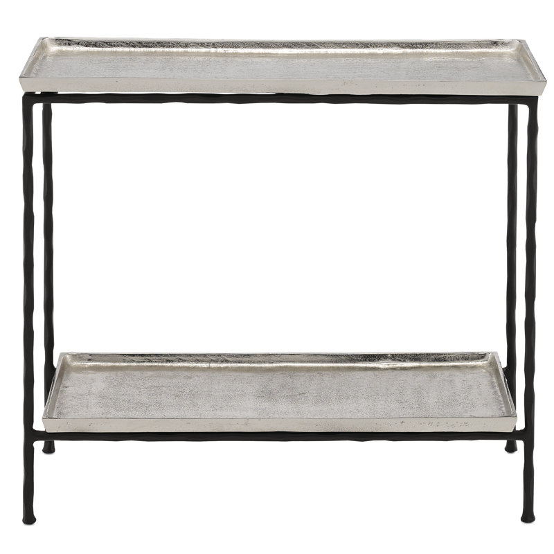 Boyles End Table, Antique Silver