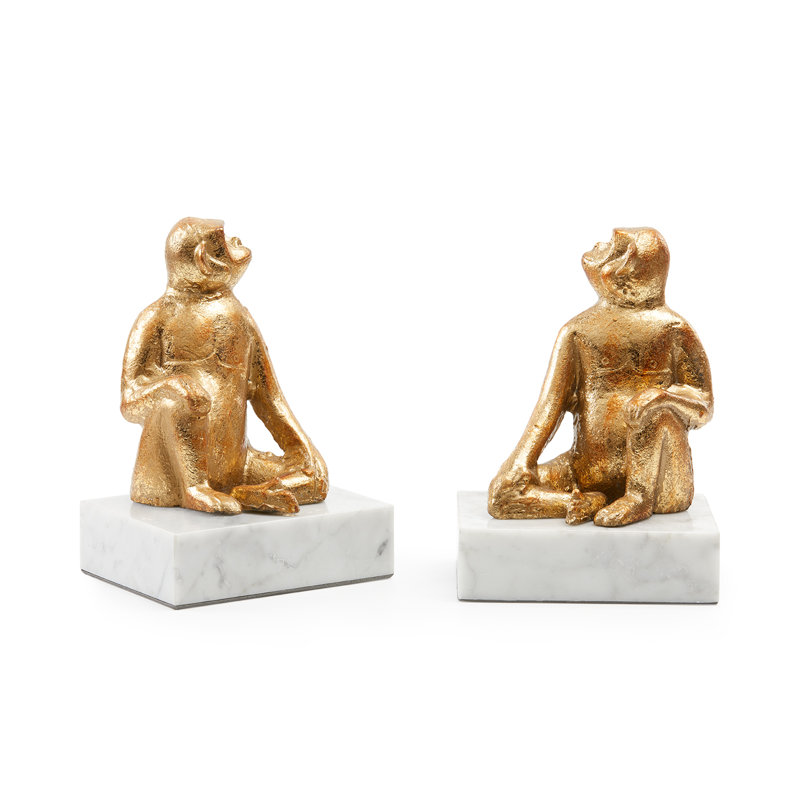 Tamarin Bookends (Pair), Gold