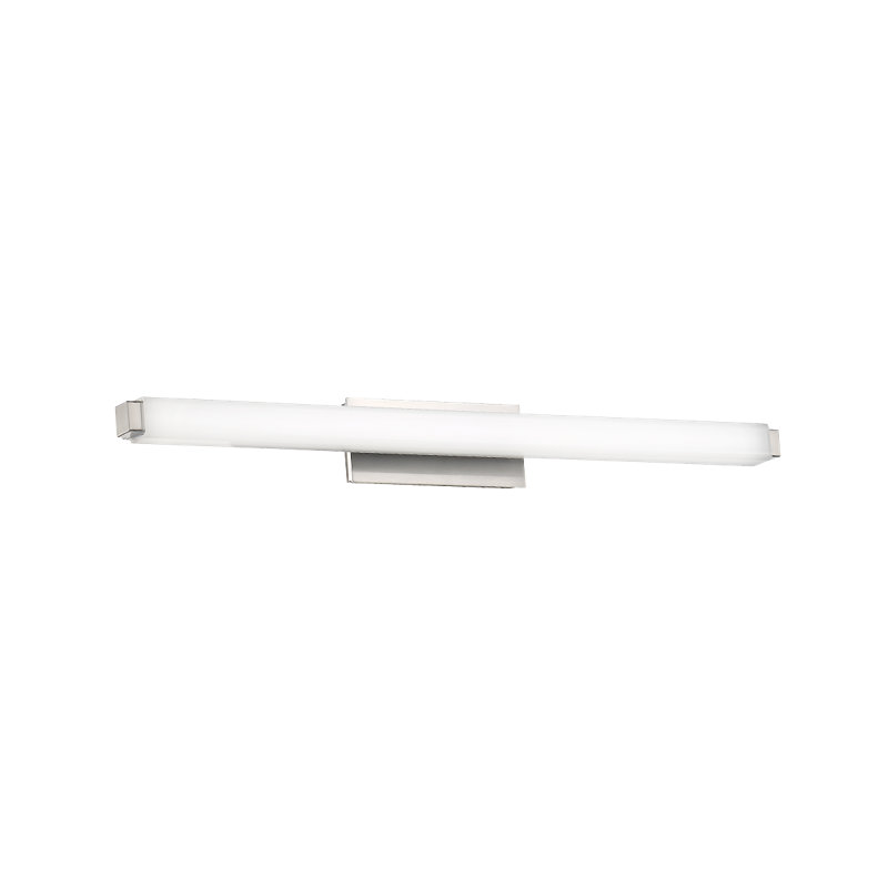 Plafonnier encastré 1 lumière Mini Erby, 3500K, Nickel brossé, H 3 po x l 25,75 po x P 3,38 po