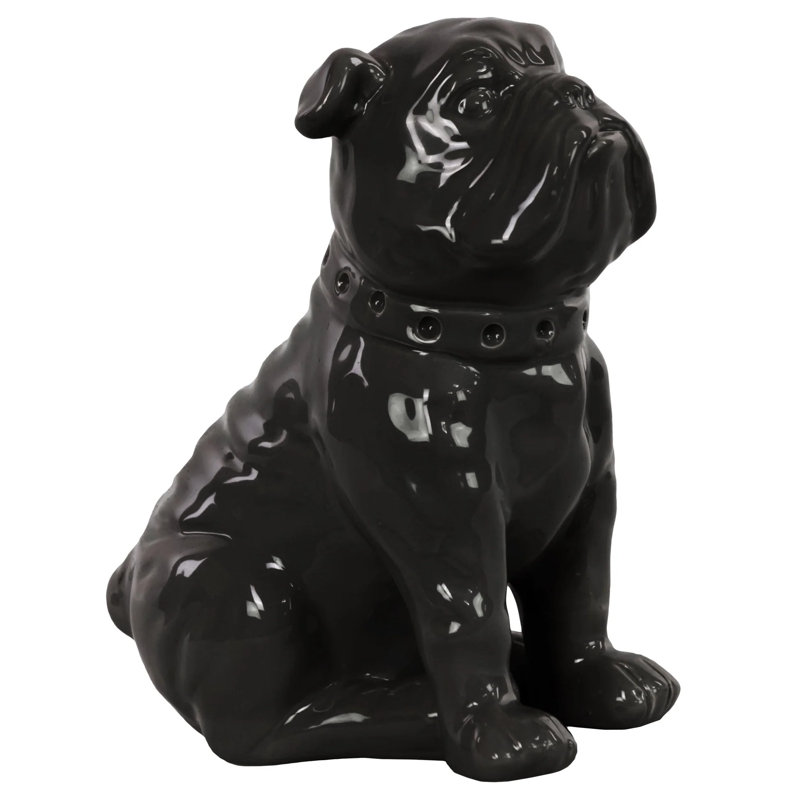 Ceramic Figurine Gloss Finish Black , Black