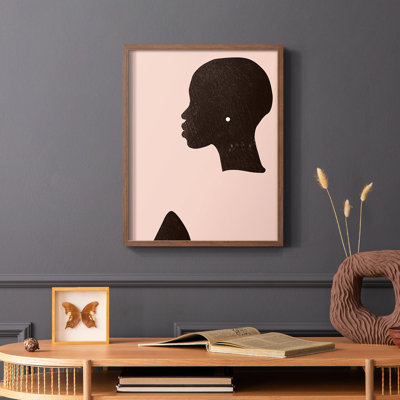 «Pink Silhouette I», reproduction encadrée - bois massif