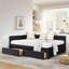 Structure de lit double capitonnée pleine grandeur avec deux tiroirs, structure de canapé-lit avec dossier confortable et accoudoirs, velours (79,5 po x 58 po x 25 po)-1264481960