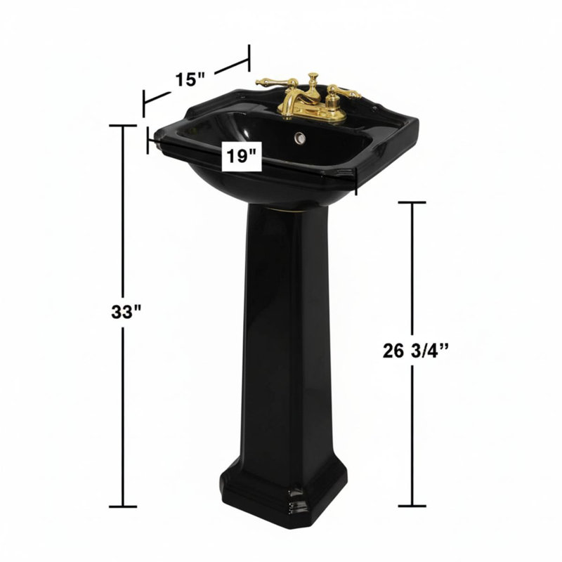 Lavabo de salle de bain avec trop-plein en porcelaine vitreuse compacte vitreuse 19 po
