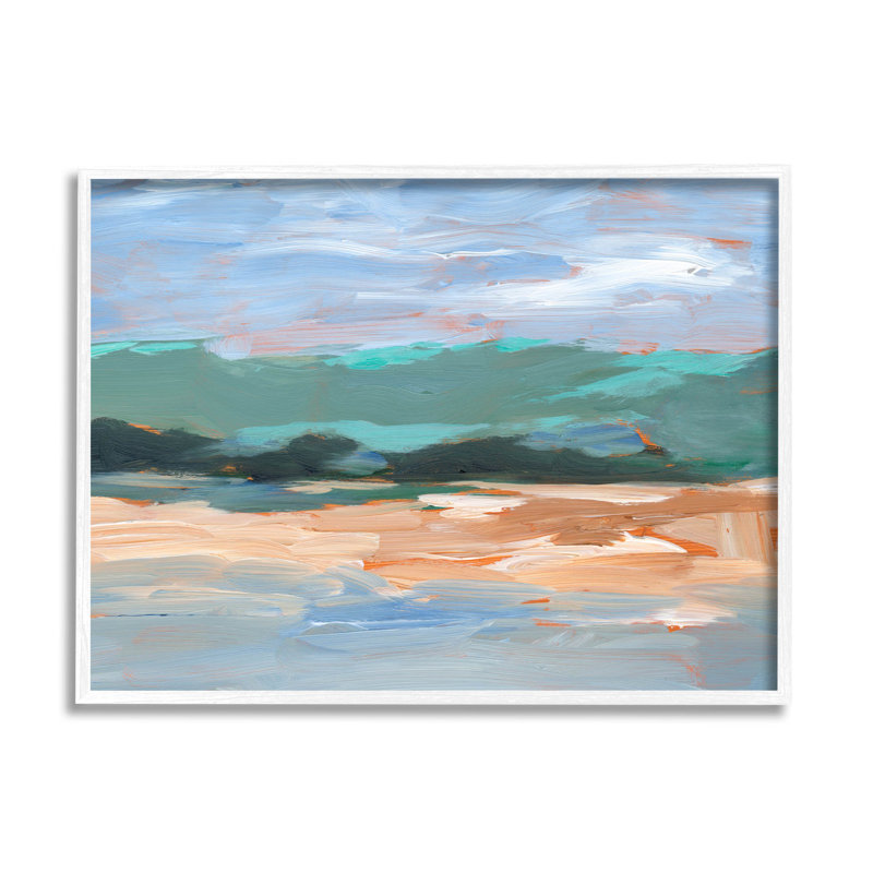 Art moderne, estampe numérique de paysage brossé par Ethan Harper, H 11 po x l 14 po x P 1,5 po