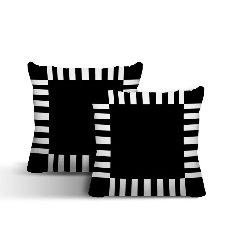  Coussin intérieur / extérieur, L 15 po x H 15 po, Noir