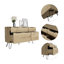 Commode double Augusta, plateau supérieur, pieds en épingle à cheveux, chêne clair à quatre tiroirs