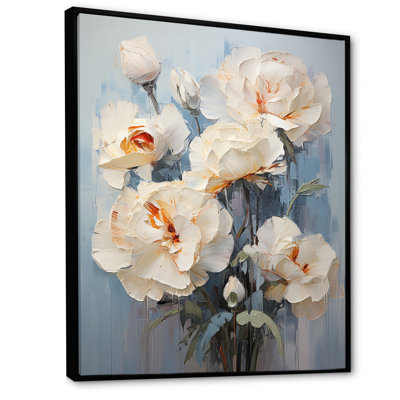 " Beige Carnations On Blue II "