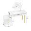 Coiffeuse de maquillage, coiffeuse avec miroir lumineux, gradation à écran tactile 3 couleurs, commode de chambre à coucher pour meubles de chambre à coucher