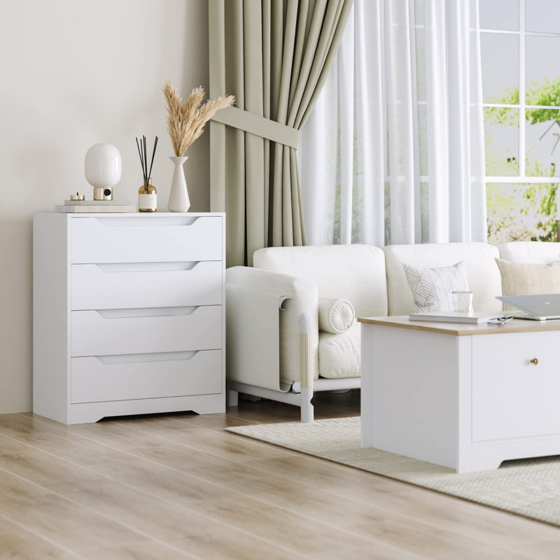 Alisma 69cm W 4 - Drawer Chest of Drawers, White