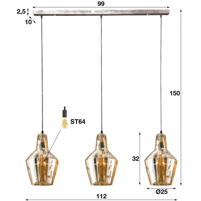 Airron 3 - Light Cone Geometric Pendant