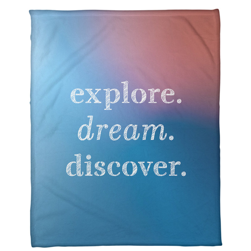 Sewn Throw Blanket, 60" W x 80" L, Light, Blue/Pink