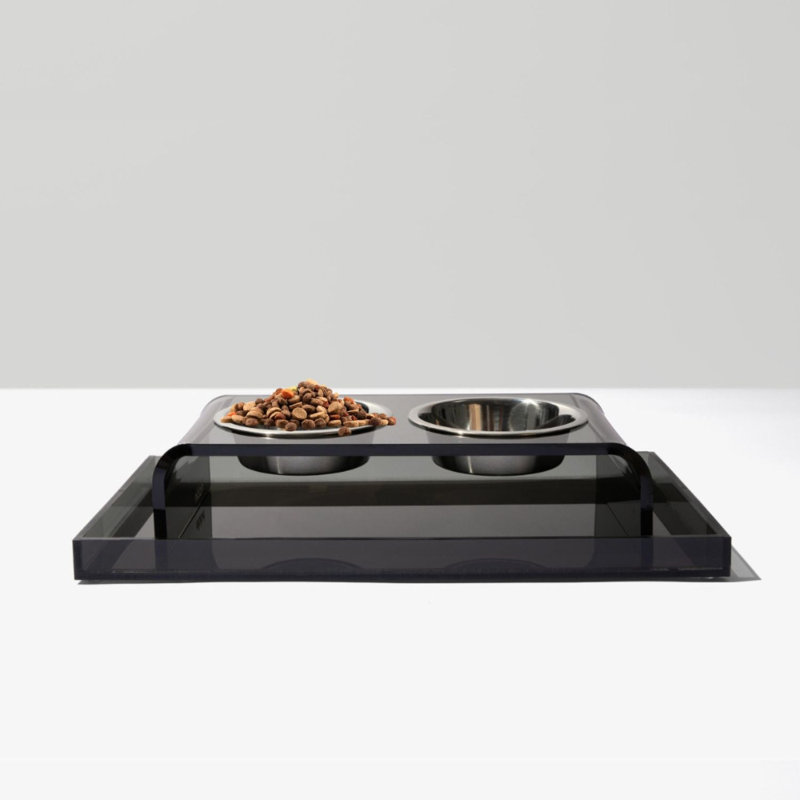 Plateau d'alimentation à débordement gris fumée, Petit