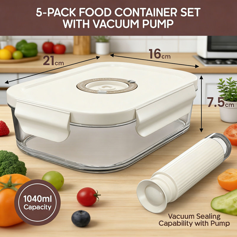 1040ml Glass Food Storage Container