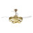 42Inch 4 Blades Modern Retractable Ceiling Fan Light with Remote Control 3 Colors 6 Speeds Chandelier Ceiling Fan Light