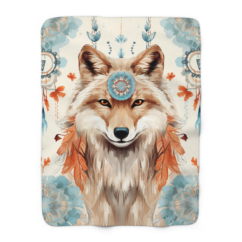 Couverture Tribal Wolf Spirit, Grand lit