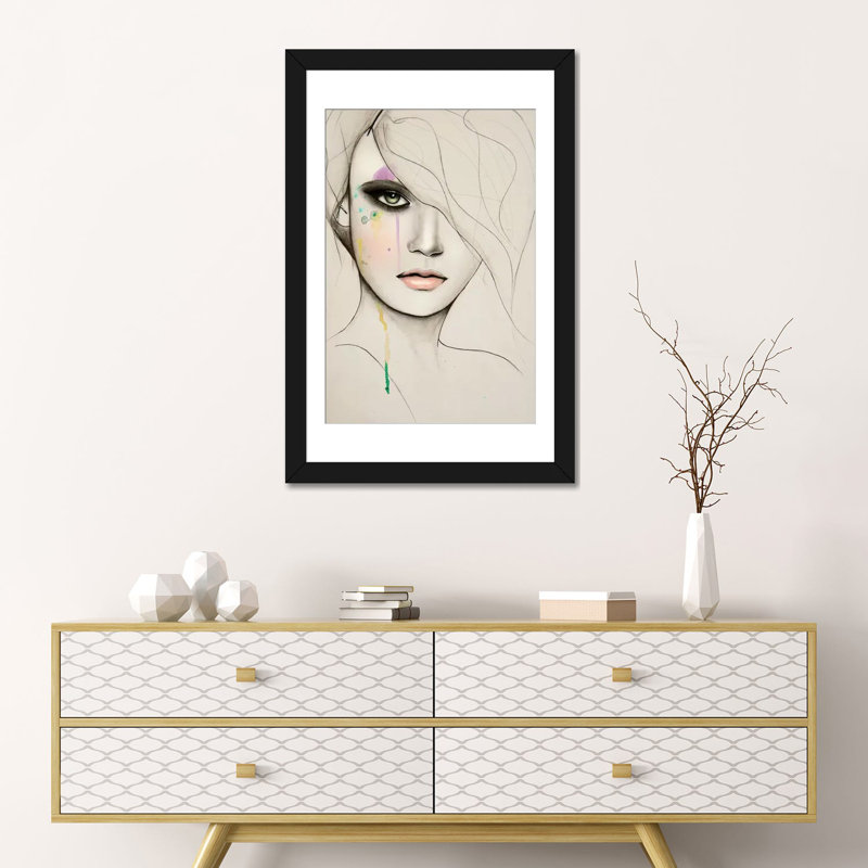 « division », impression sur toile, H 24 po x l 16 po x P 1 po, Papier avec cadre noir, Blanc