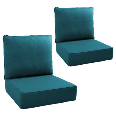 Ensemble de coussins et coussins de patio Allo 24 po x 22 po x 6 po Allo - intérieur / extérieur à siège profond résistant à l'eau et à la décoloration