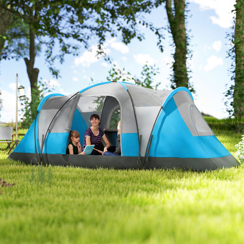 5 Person Tent, Light Blue/Light Grey