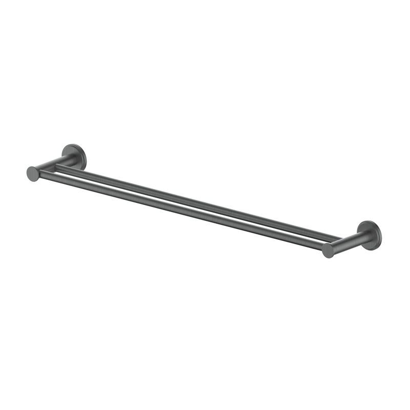 Double 25.9" Wall Mounted Towel Bar, Gun Metal