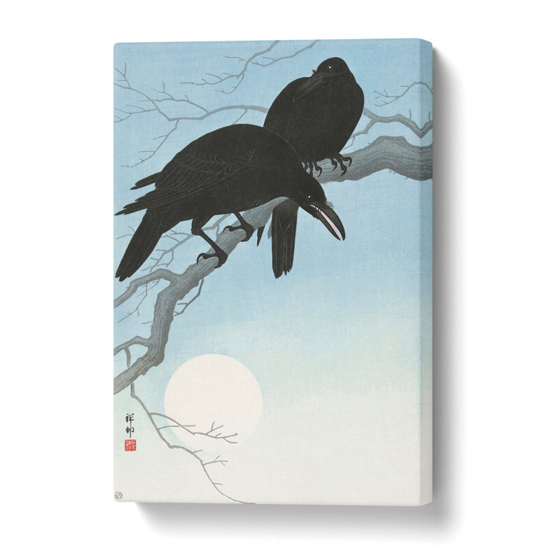 Two Crows by Ohara Koson - Wrapped Canvas, 50.8 cm H x 35.6 cm W