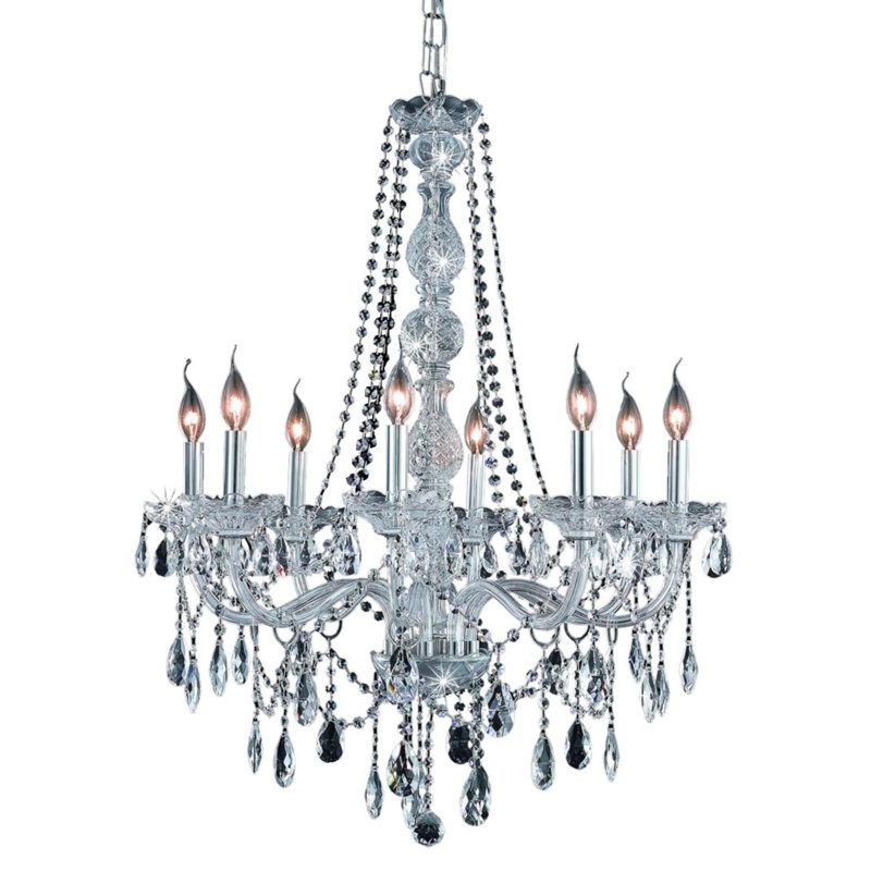 Mullinix Chandelier, Chrome / Crystal (Clear) / Royal Cut