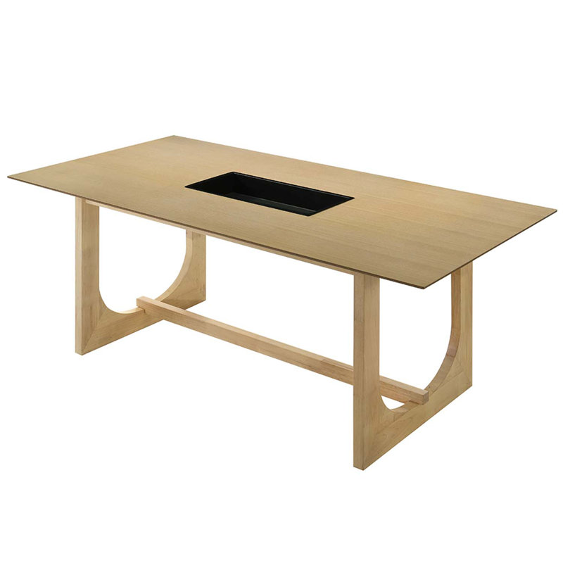 Table de salle à manger rectangulaire 71 "Blayde, finition naturelle